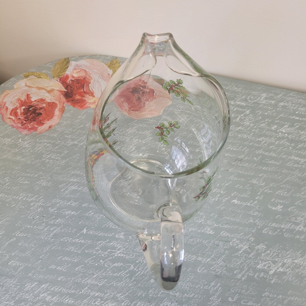 Vintage Spode Christmas Tree Pitcher with Ice Lip‎ 2.5 Qt Clear Glass - Picture 5 of 5